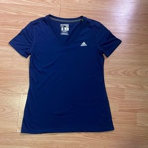 Navy Adidas V-Neck Tee